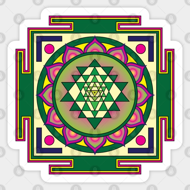 Sri Yantra Mandala Sticker by GalacticMantra